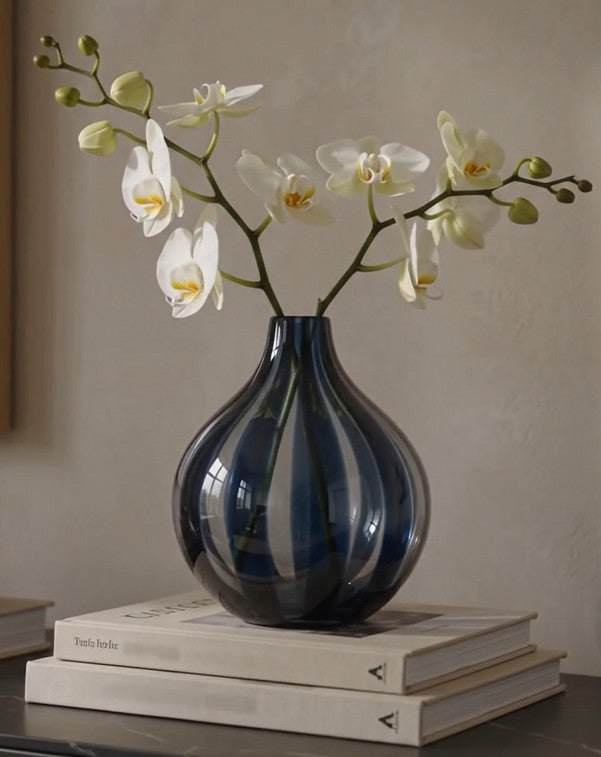 Kage Fluid Marbled Glass Vase | Abstract Art Glass Home Decor