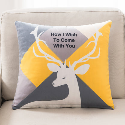 Milo Whimsical Decorative Cushion – Yellow Deer character design | Studio Reign