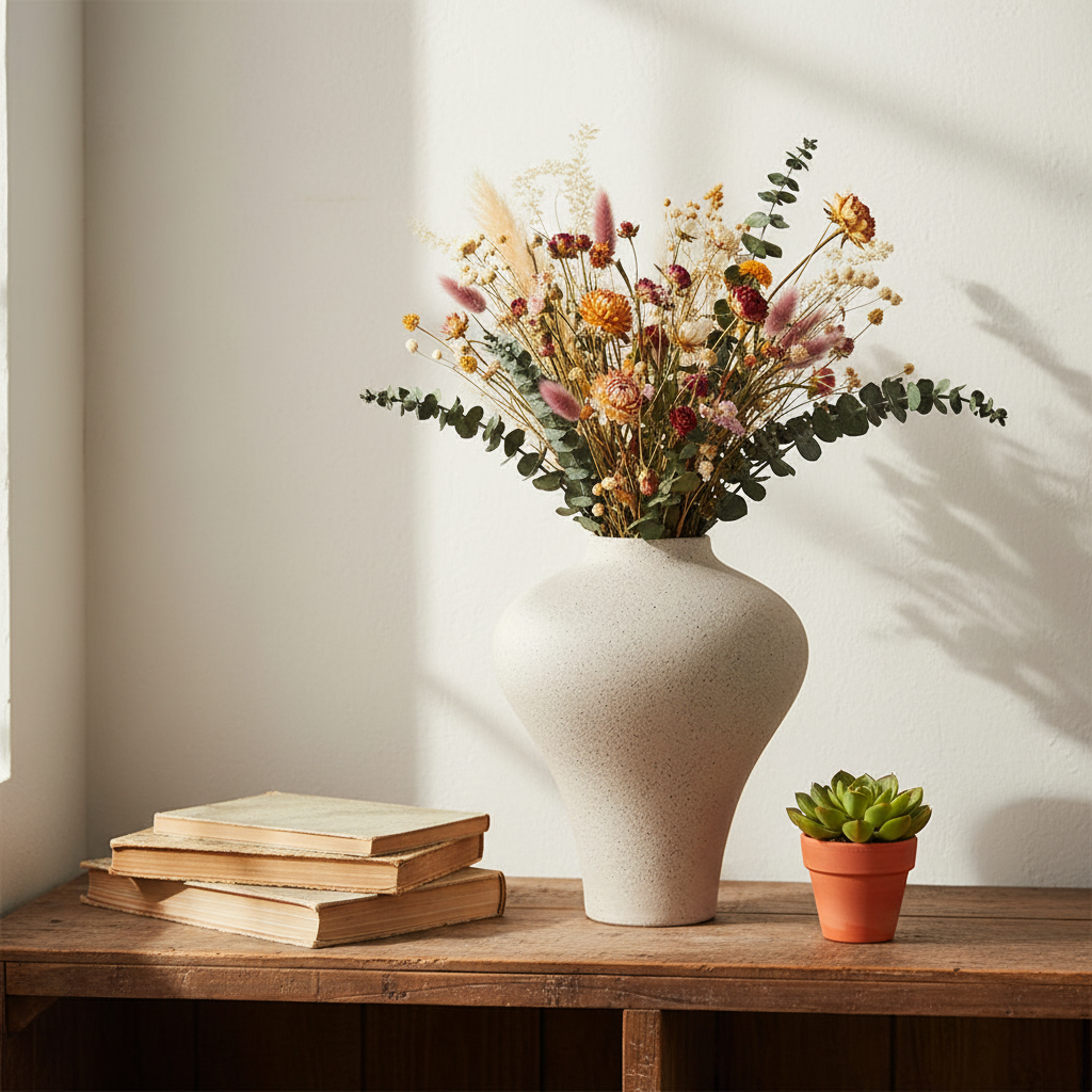 Beige Vase - Boho Shelf