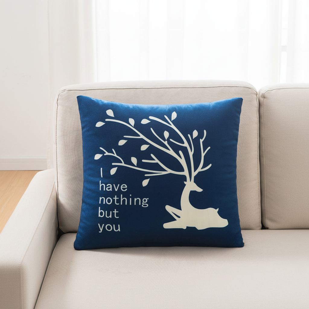 Blue Deer Cushion