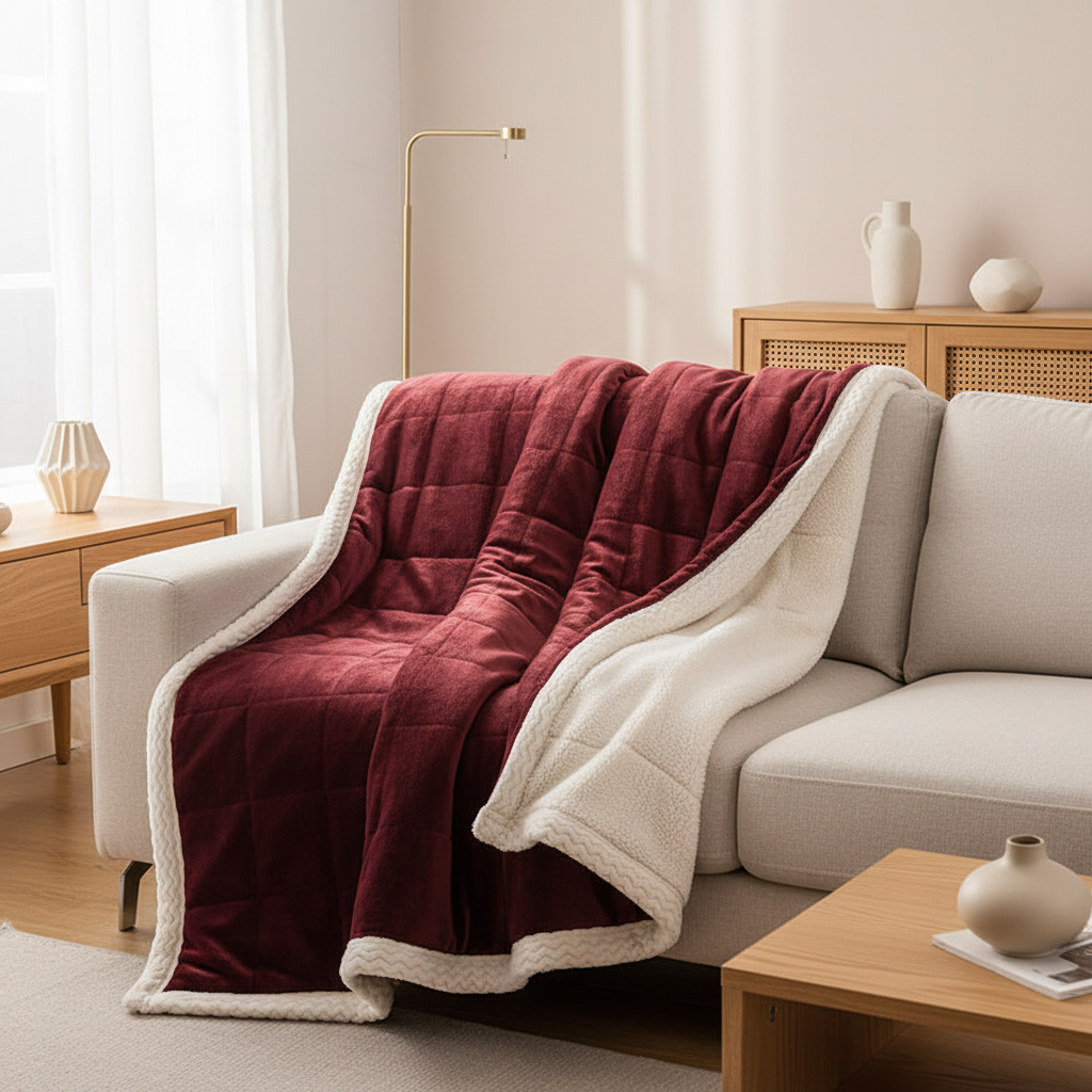 Bordeaux & Cream sofa